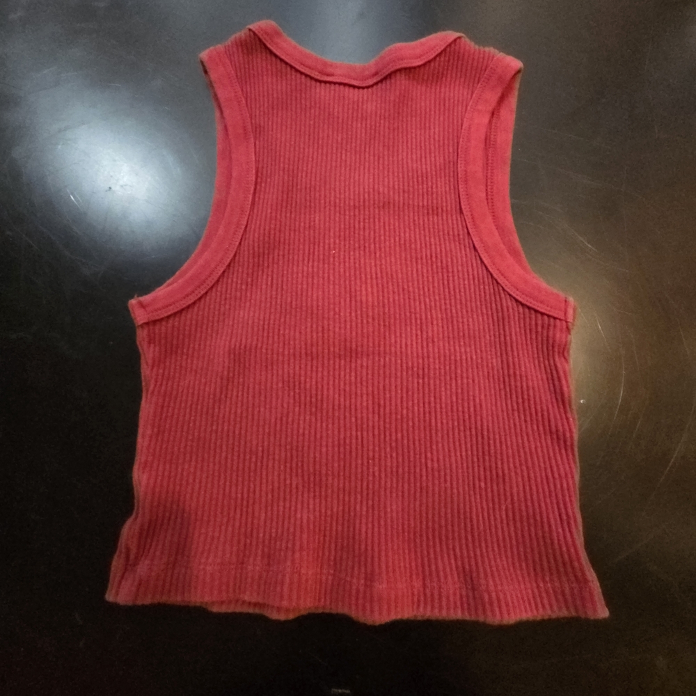 Red Ribbed Tank Top - Picture 5 of 5